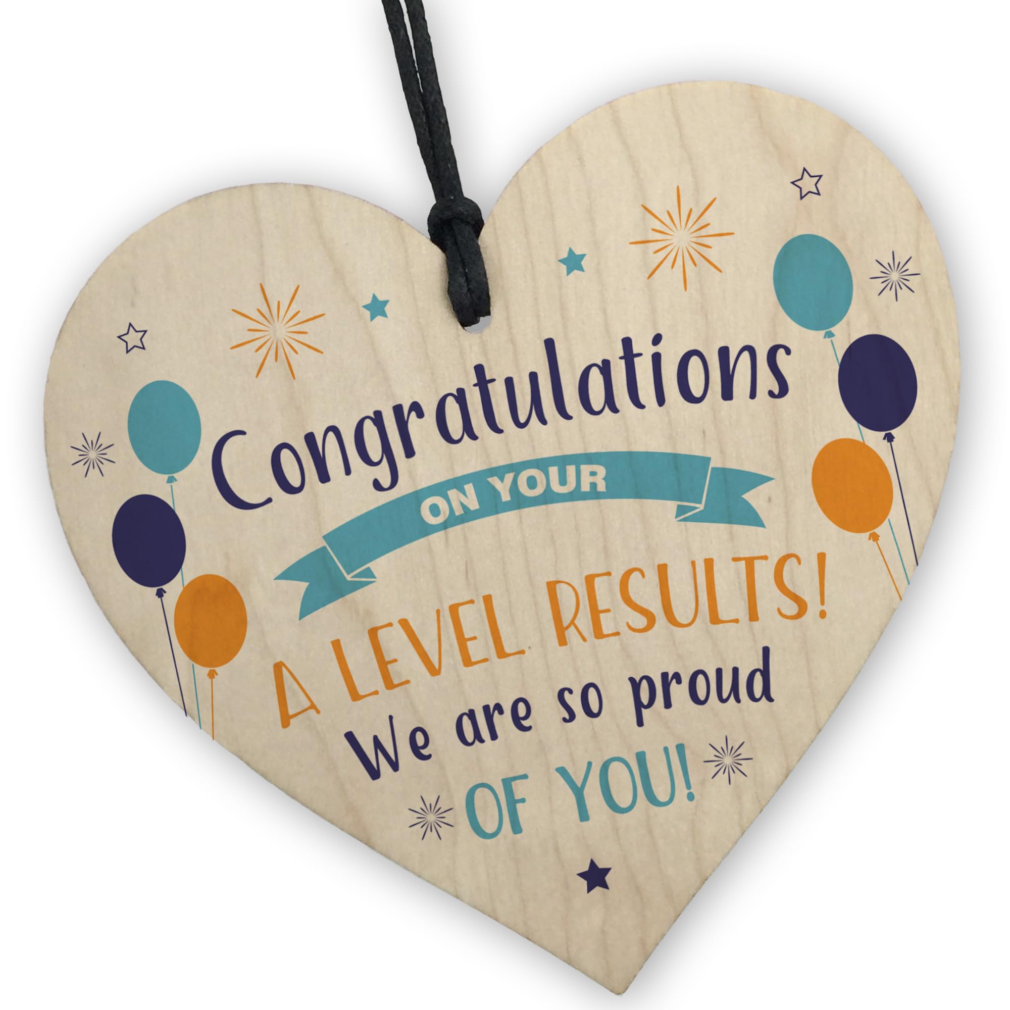 Red Ocean A Level Exam Congratulations Wooden Heart, Passed Exam Gifts, Results Day Gifts For Son Daughter, Year 13, Proud of You Gifts, Passed A Levels Gifts