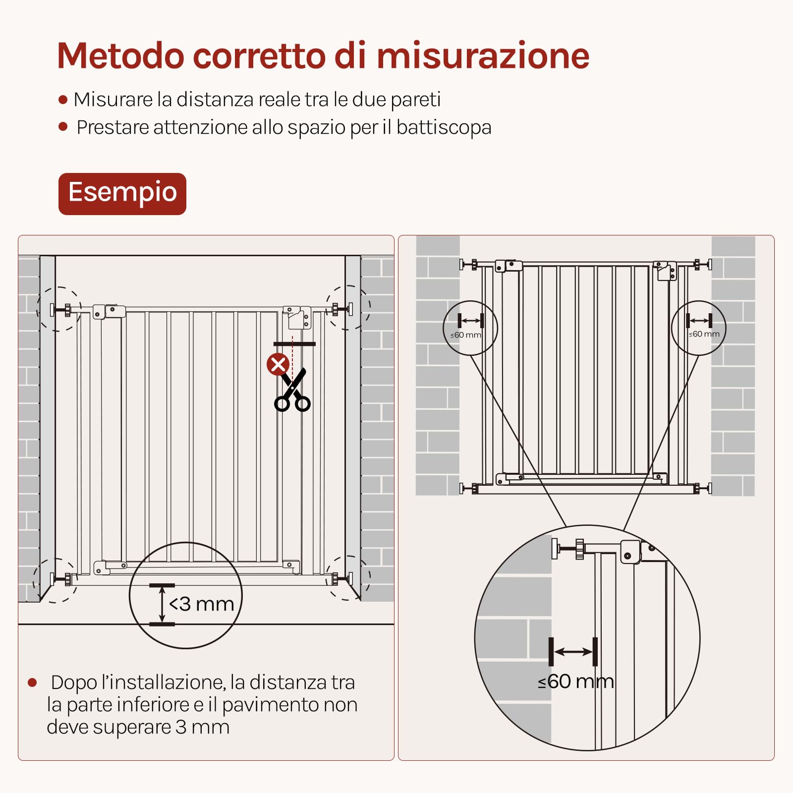 WOLTU Cancelletto per Bambini in Metallo, Cancello per Scale e Porte 75-87 cm, per Cani, Apertura Bidirezionale, Serratura Doppia, Montaggio con o senza Fori, Nero
