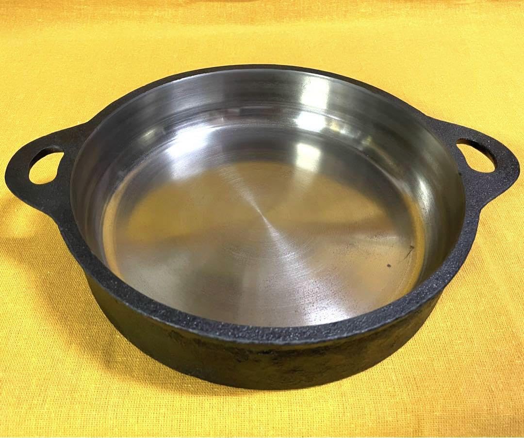 Amazon | 山王堂 久慈 砂鉄鍋 25cm すき焼き鍋 南部鉄器 | ノー