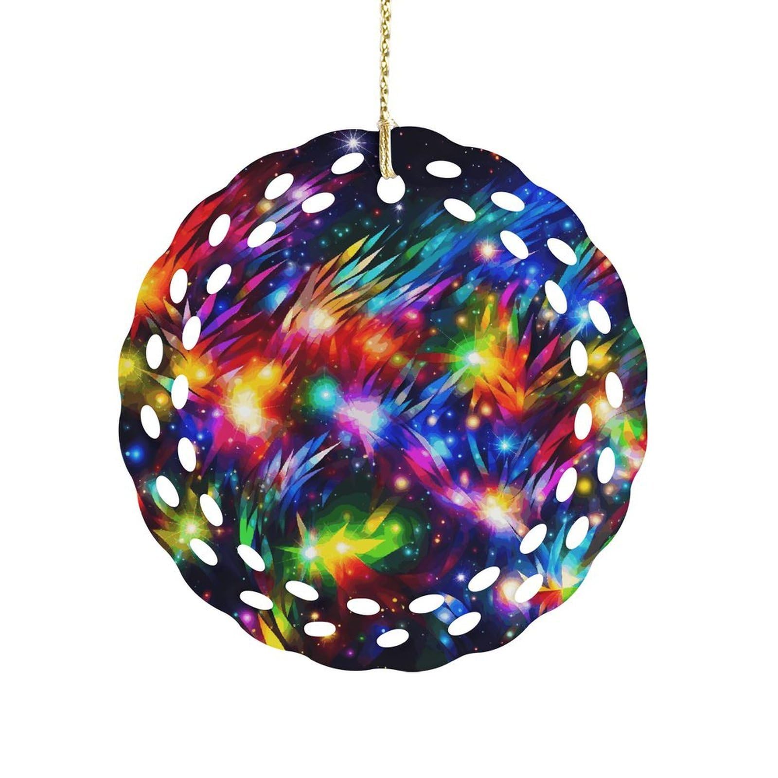 Bright Beautiful Colorful Art Christmas Ornament Holiday Hanging Decoration Xmas Tree Keepsake Personalized Xmas Tree Ornament Round Ceramic Ornaments for Keepsake Gifts Ideas Home Decor