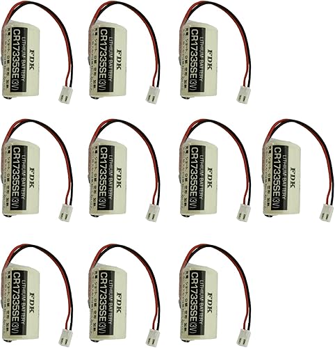 Paquete de 10 unidades para FDK CR17335SE 3V PLC Batería para controlador de robot Epson Serie RC Batería R13B060003 (enchufe blanco)
