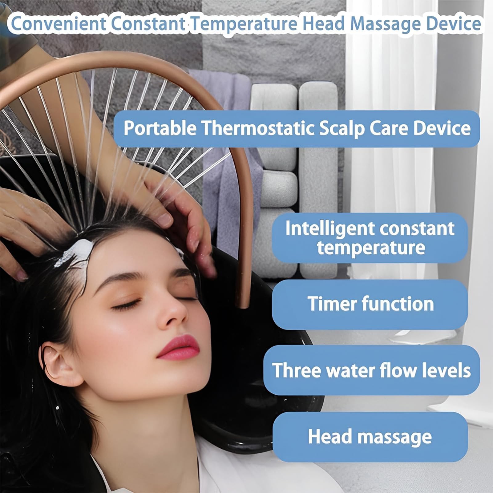 Head Spa Equipment with Curved Waterfall Shower Head, Professional Hair Washing and Massage Accessories for Beauty Studio and Spa