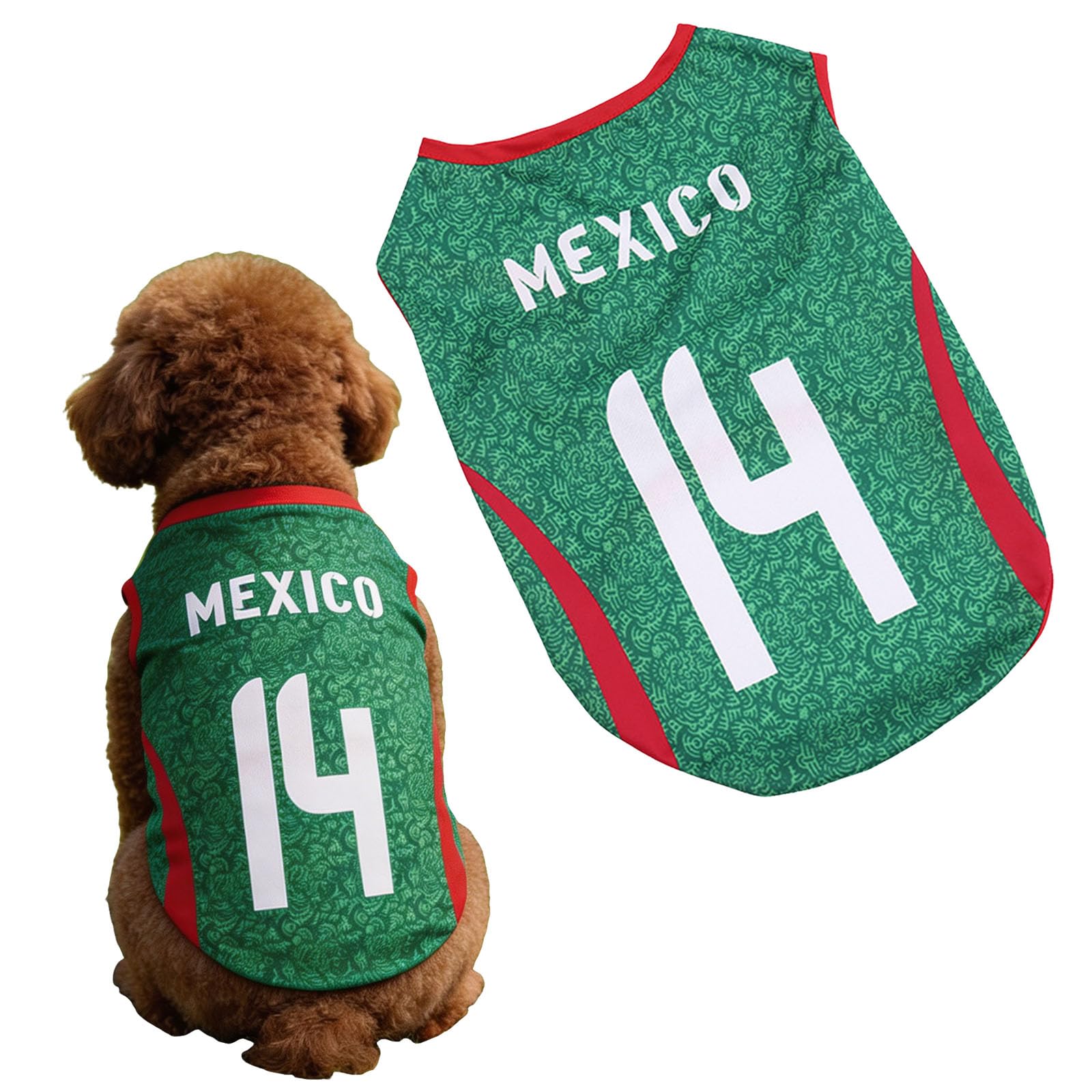 Dog Football Shirt Team Inspired Pet Soccer Jersey, Breathable Dog T-Shirt for Sports Fans Puppy Vest for Small Medium Dogs Outfit