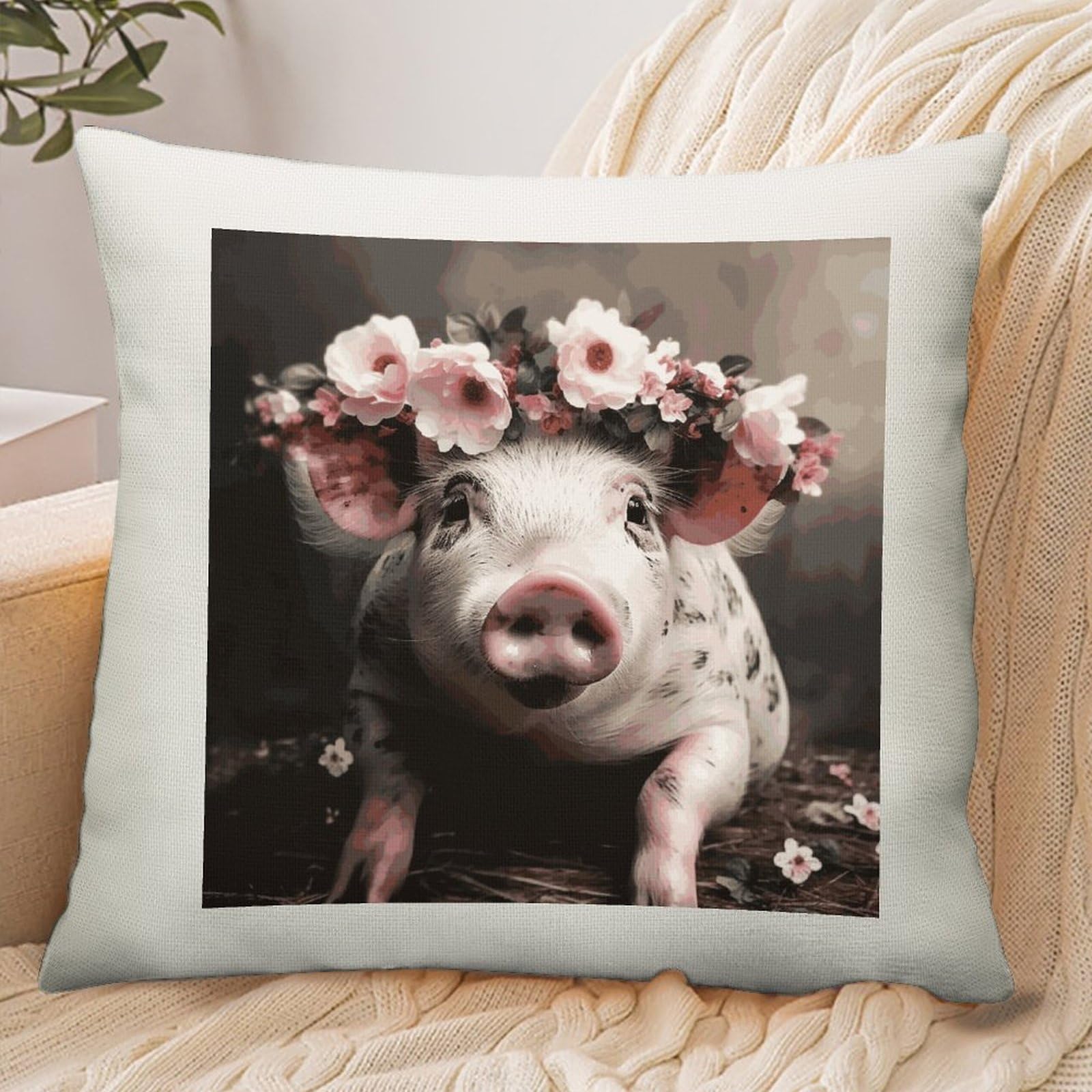 Adfgyerh Style Smiling (14) Pillow Cover Breathable,Pillowcases Boho Decorative Envelope Closure,Throw Pillow Covers For Beach,Patio,Balcony,Couch Living Room 16 * 16In