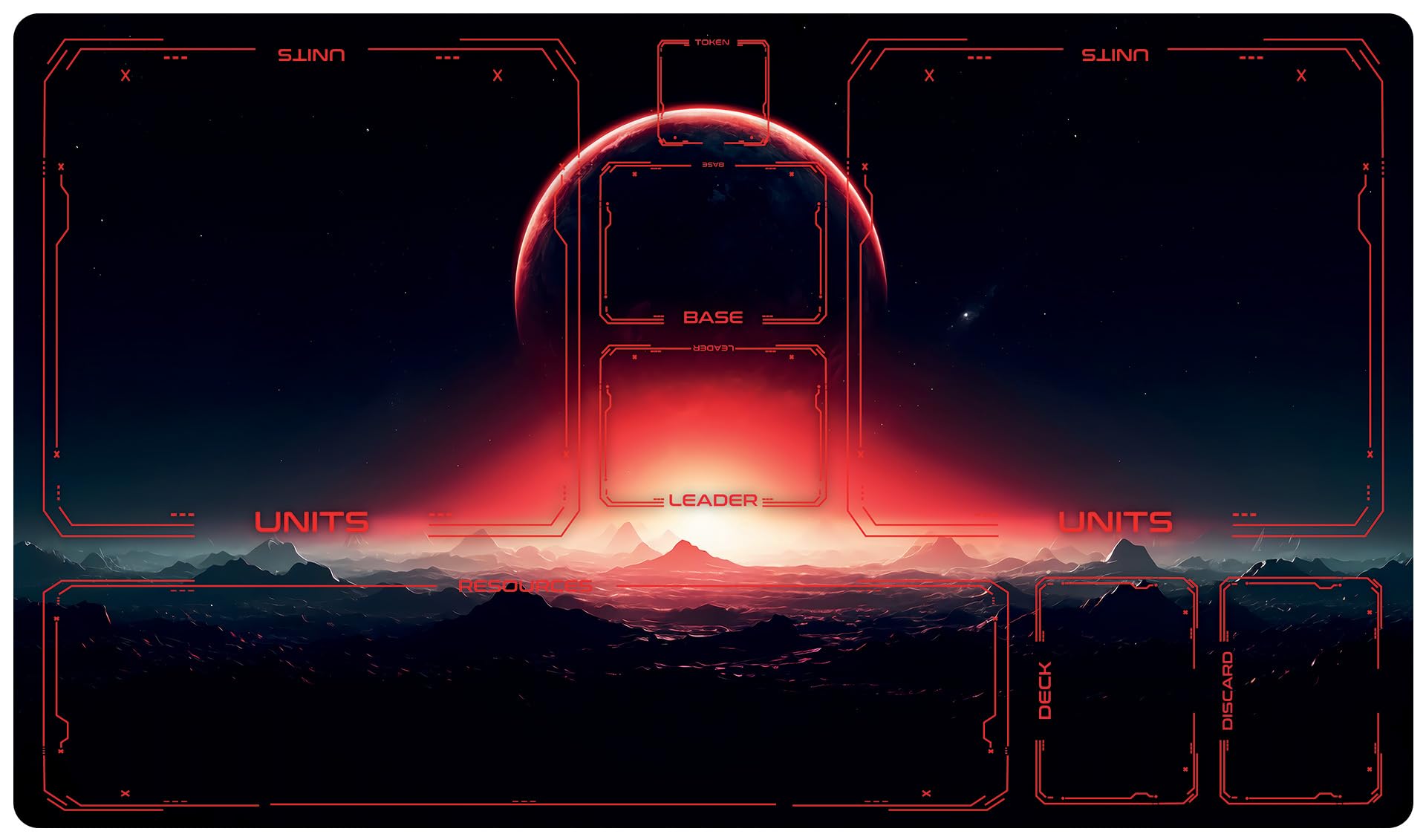 1 Spieler-Kartenspielmatte kompatibel mit Star Wars: Unlimited 24" x14“ / 61x35,5 cm - Roter Mond