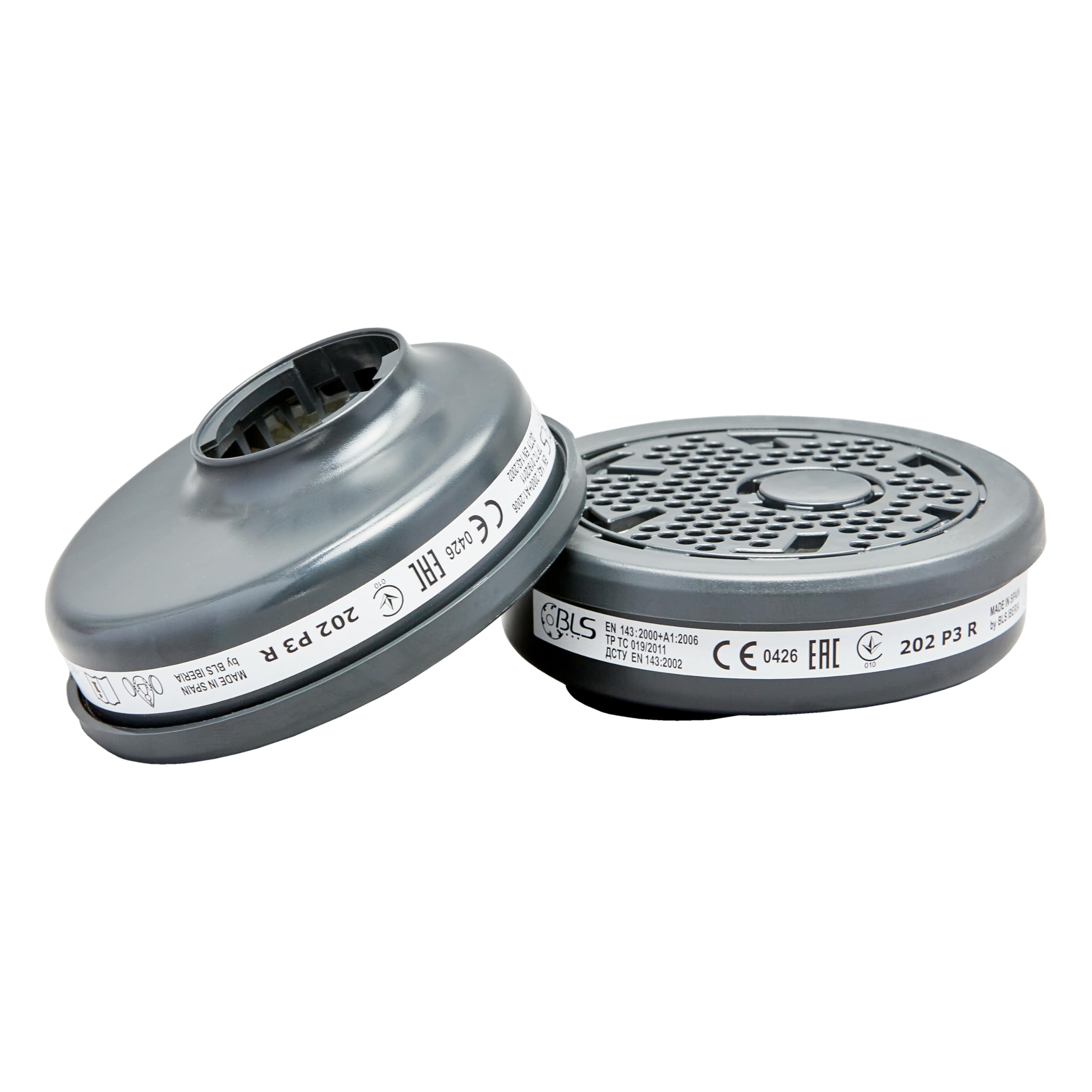 BLS 202 P3 R D Filtri Sostituibili con Attacco a Baionetta b-lock, Compatibili con Semimaschere e Maschere Intere BLS. Per Polveri, Falegnameria, Edilizia, Saldatura e Fai da Te