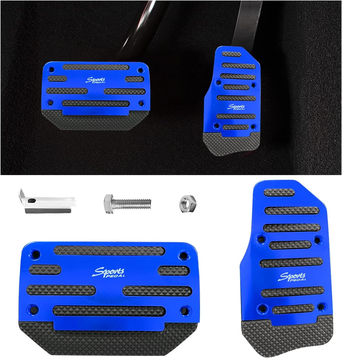 Ziciner 2PCS NonSlip Car Pedal Pads, Automatic Gearbox Gas Pedal Brake Pedal Cover
