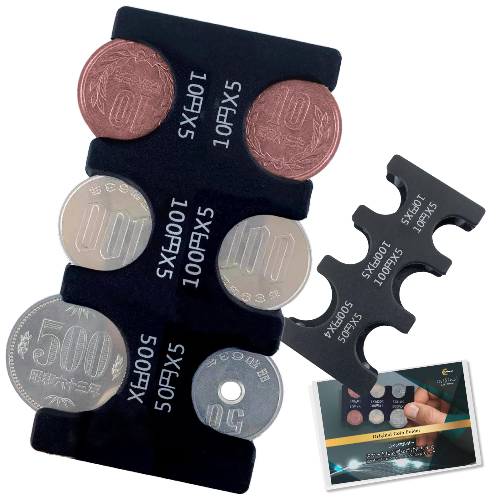 Recommended by Organizing and Storage Advisor C_himawari Coin Holder Coin Case Coin Purse Money Clip For Men [Parallel Import], Black : Clothing, Shoes & Jewelry