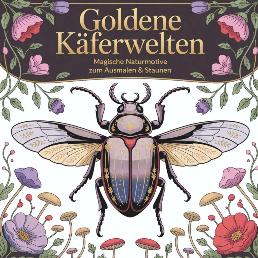 Goldene Käferwelten: Magische Naturmotive zum Ausmalen und Staunen