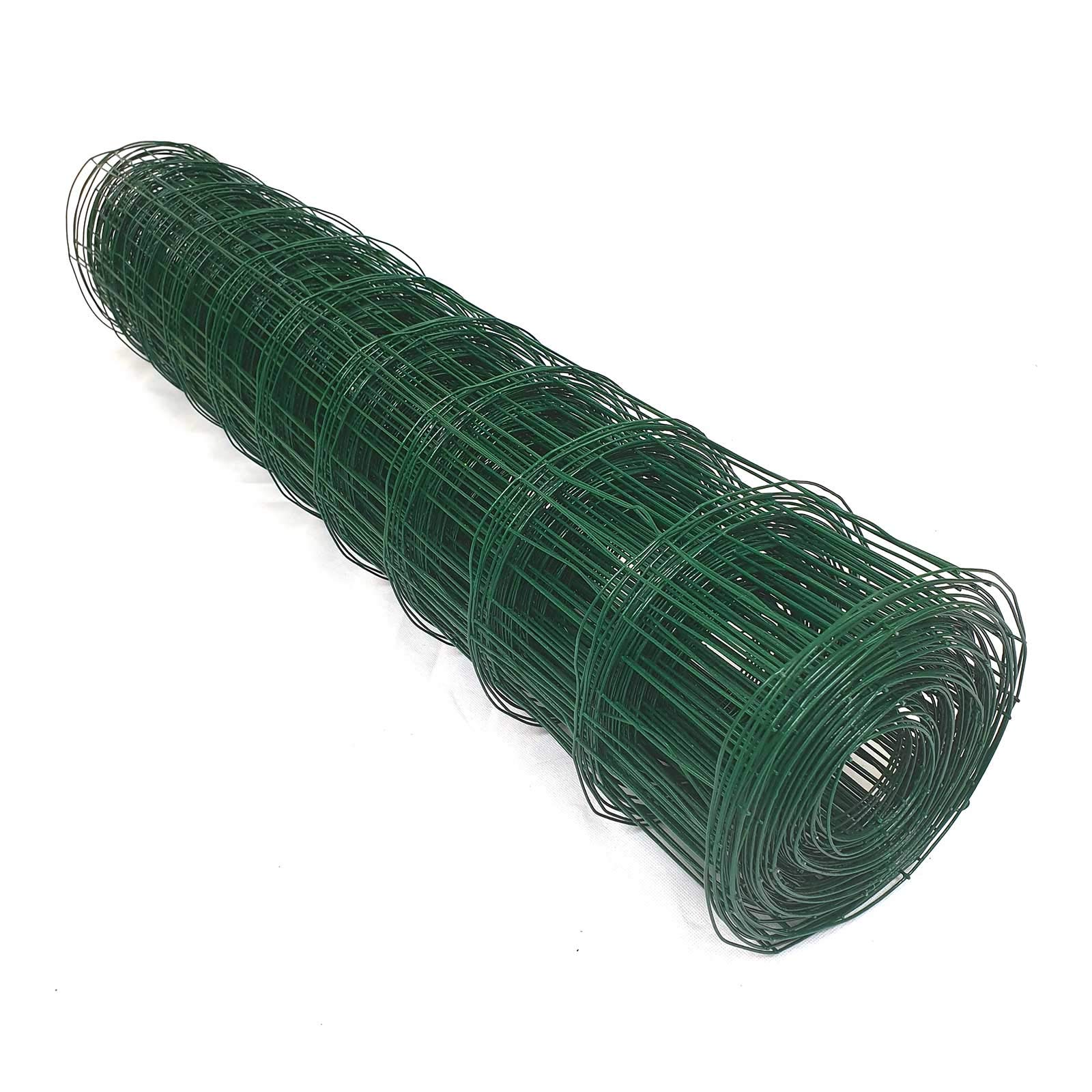 Garmix Gartenzaun Maschendrahtzaun Gitterzaun (50x50mm, 25m, Grün)