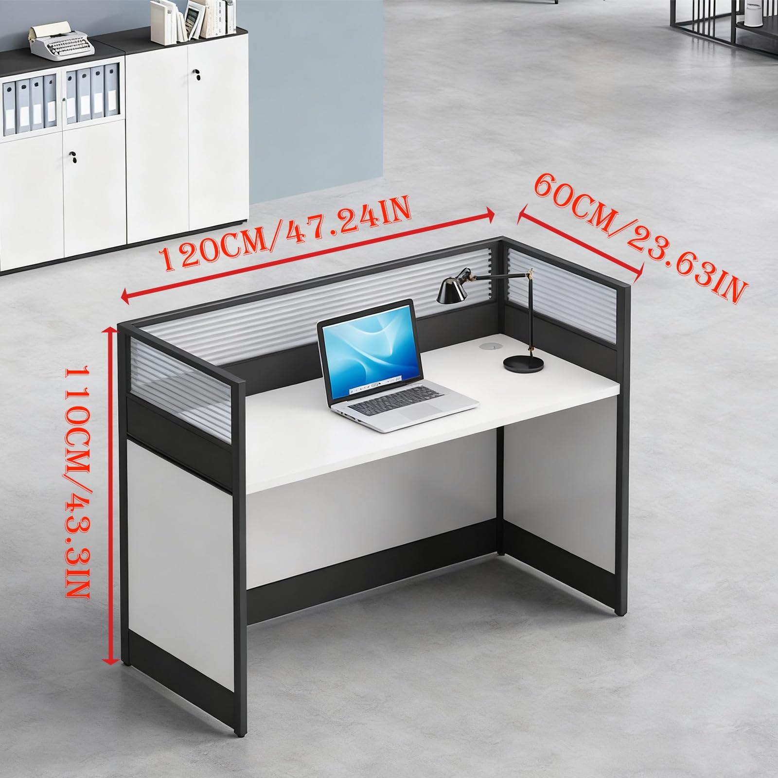 Scrivania modulare per casa e ufficio, postazione di lavoro regolabile con contenitore