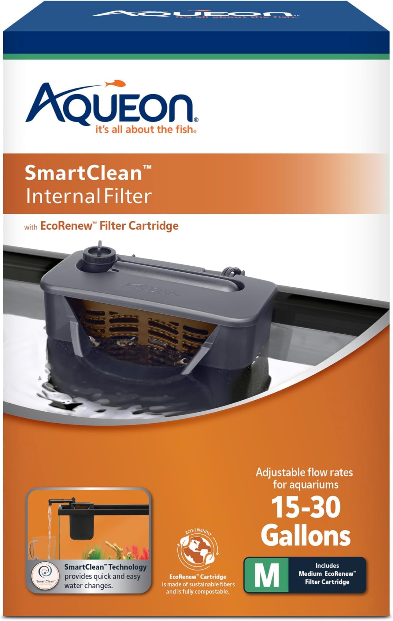 Aqueon QuietFlow Internal Filter with SmartClean Technology, Medium (Pack of 12)