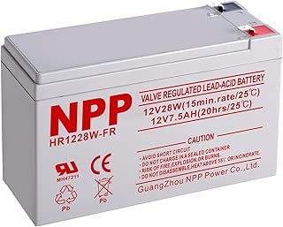 NPP NP1228W FR 12V 28W(15min.Rate) 12V 7.5Ah High Rate UPS Rechargeable Sealed Lead Acid Battery F2 Terminals - coolthings.us