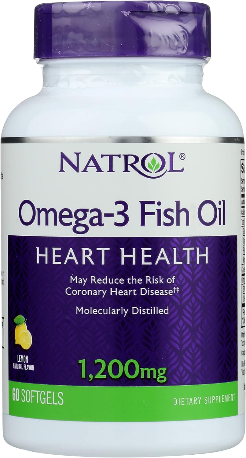Amazon.com: Natrol Omega-3 1200MG Fish Oil, Non GMO, Drug Free, 60 ...