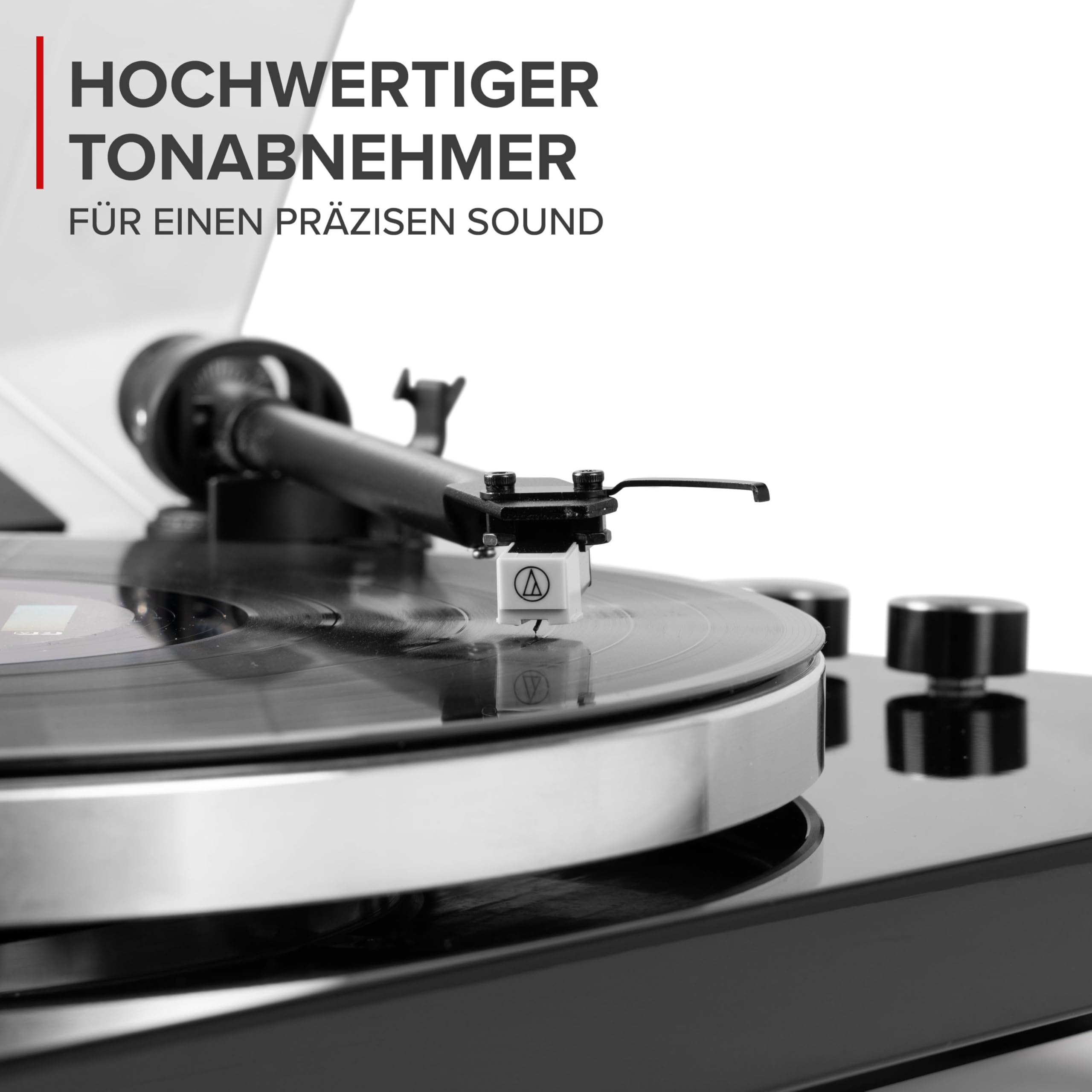 Audizio Toledo Plattenspieler Bluetooth Schallplattenspieler 33/45 RCA | Tonabnehmer, Vorverstärker, Riemenantrieb, Aluminium-Tonarm, Anti-Skating, Vinyl Player, Record Player, Turntable, Gramofon