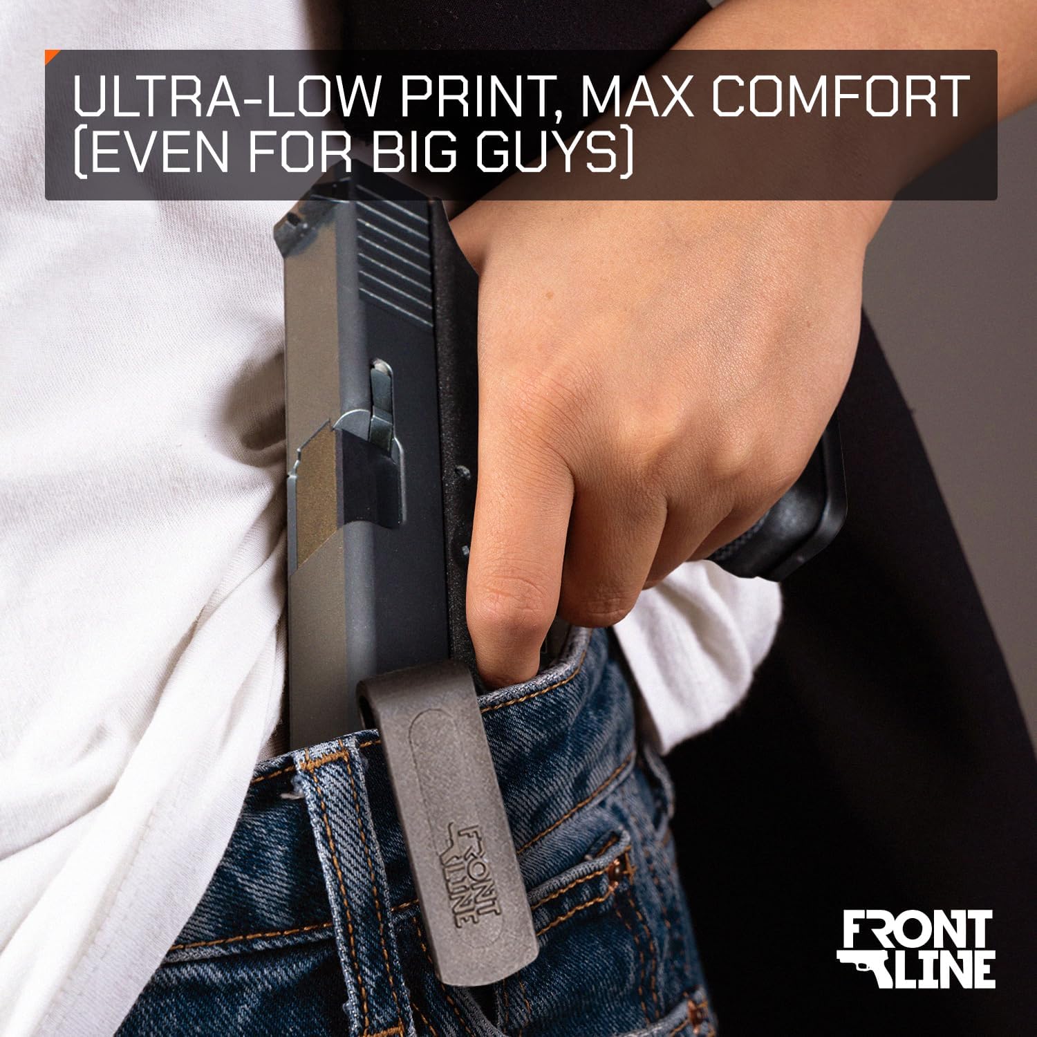 Front Line Glock IWB Holster (Made in Israel, Trusted by The IDF) Kydex Inside Waistband Concealed Carry Clip for Pistols, Tactical Law Enforcement & Civilian Gun Accessories