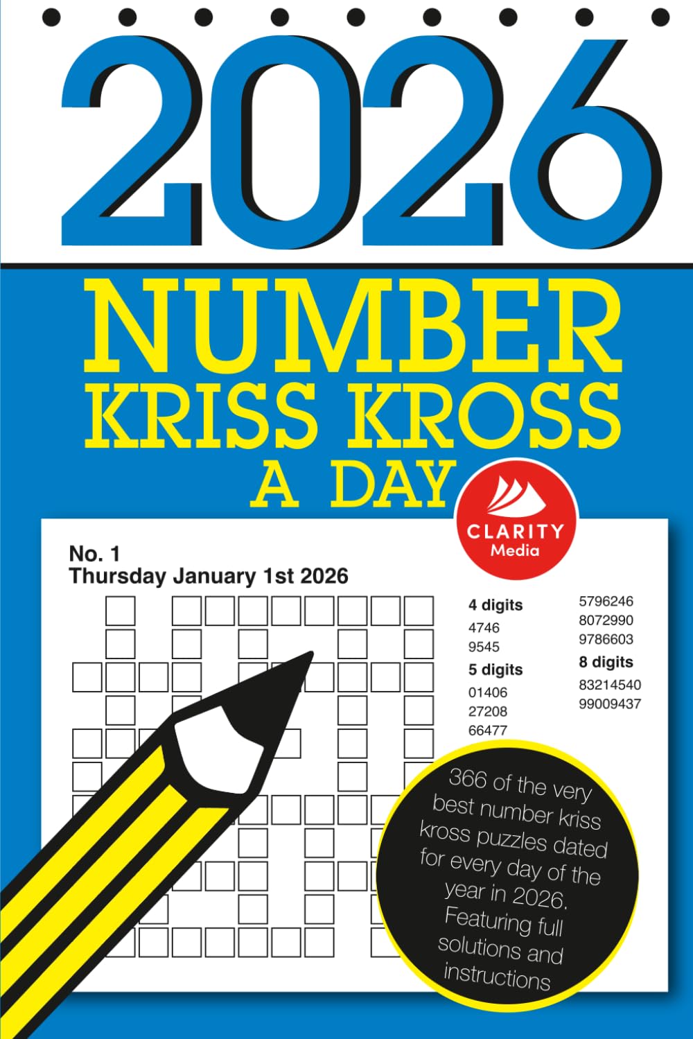 Number Kriss Kross A Day 2026: 366 number fill in puzzles