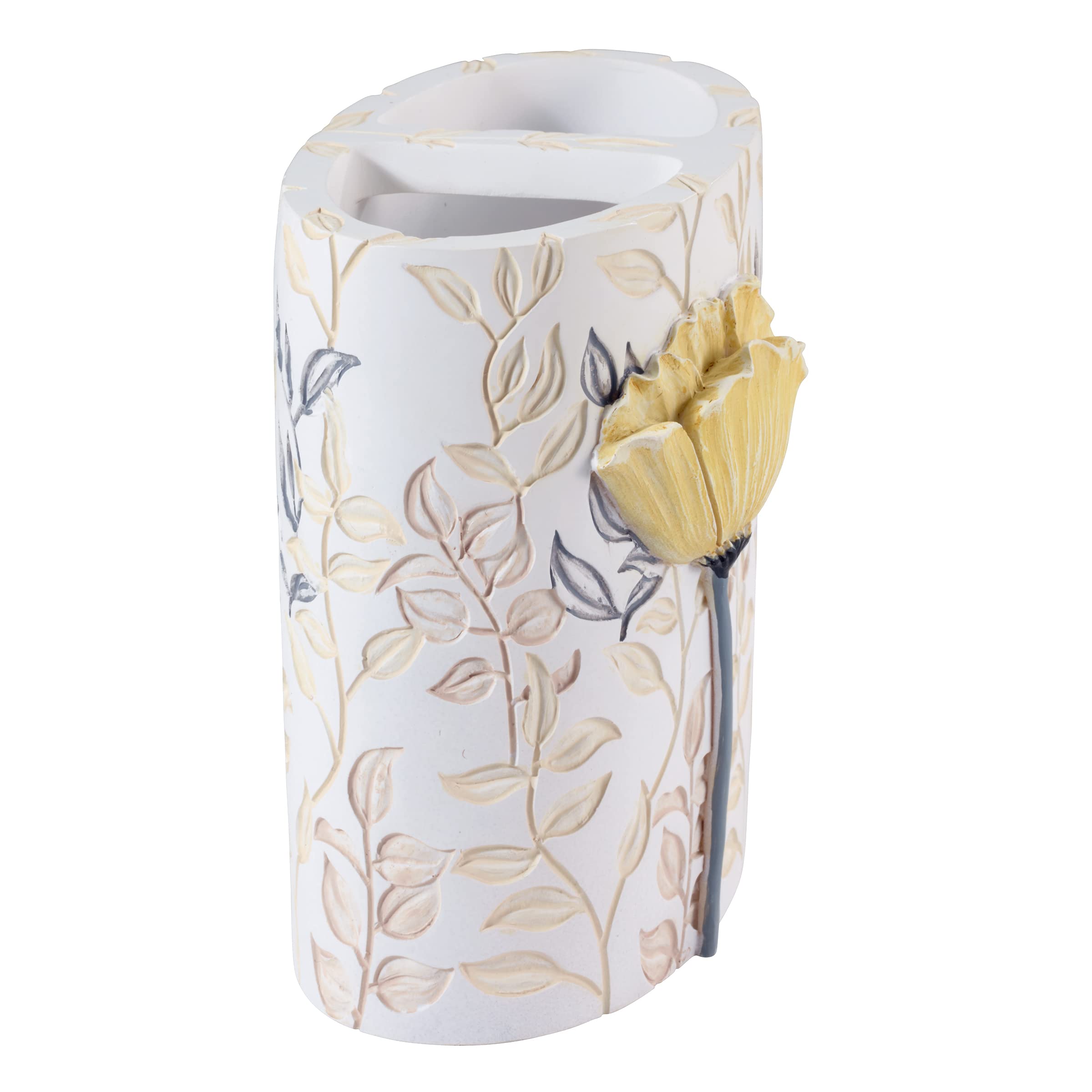 Avanti Linens - Soporte para Cepillo de Dientes, Accesorios de encimera, decoración Floral de baño (colección Marielle, Amarillo)