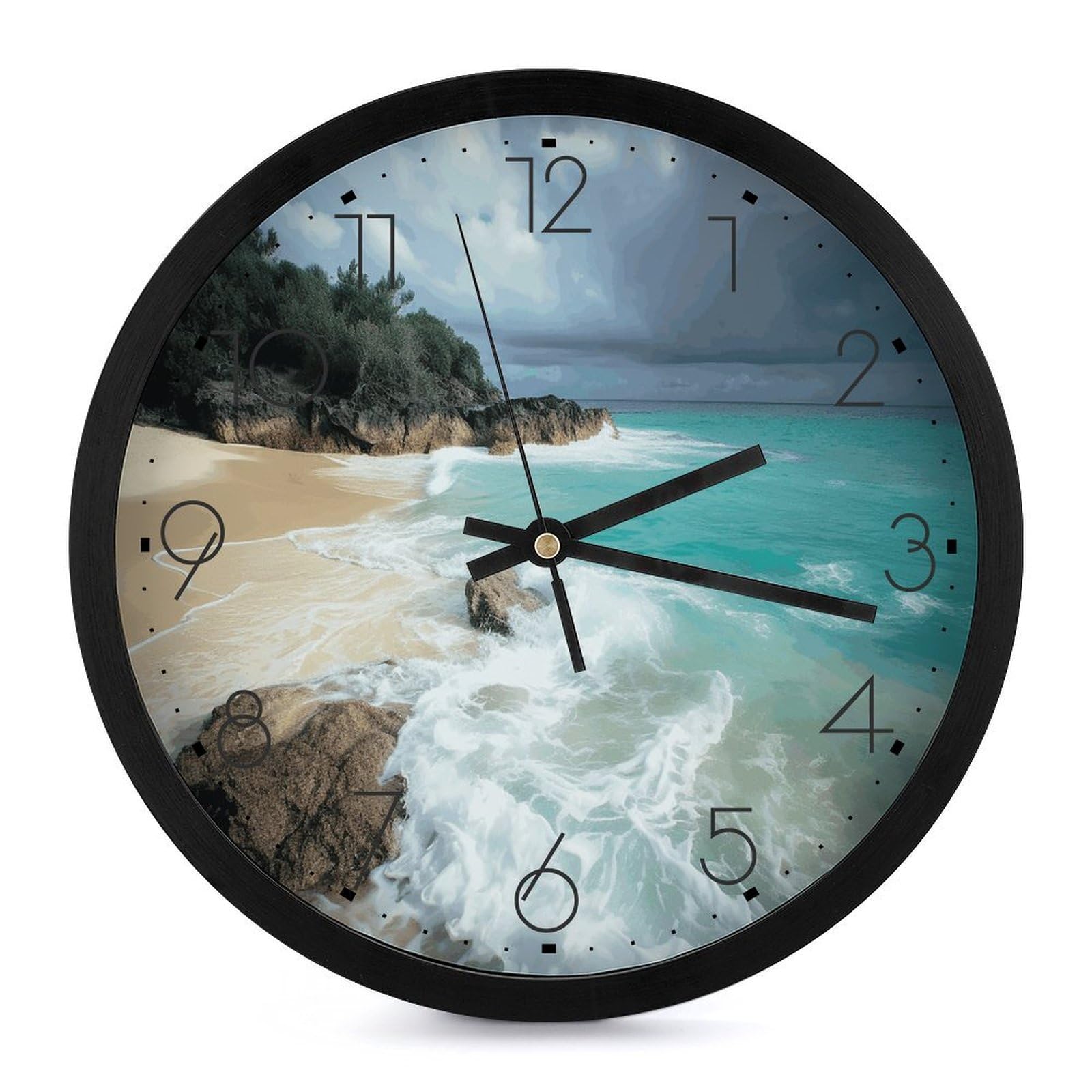 Horloge murale de 25,4 cm silencieuse à piles pour une décoration intérieure soignée