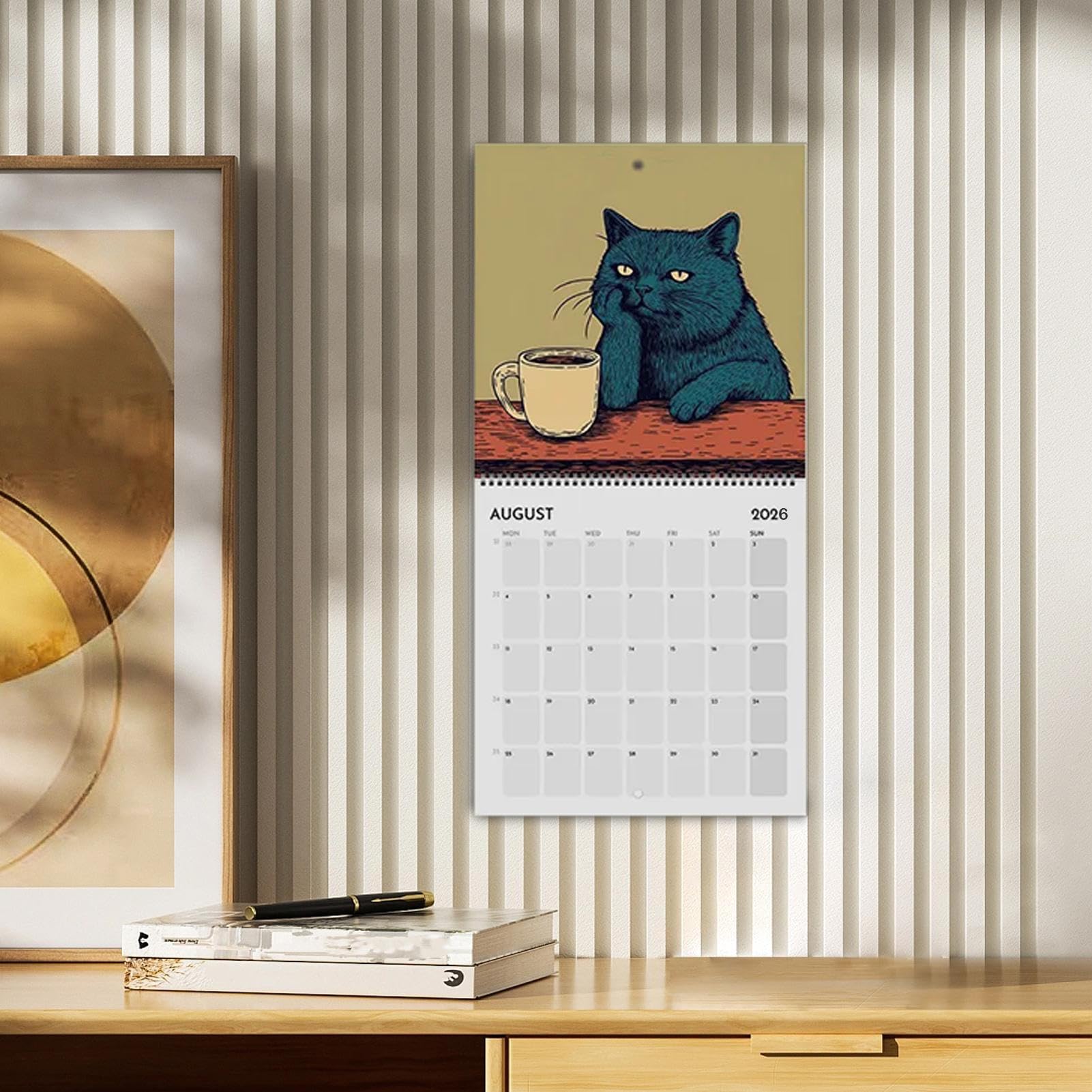 猫が邪魔で何も見えないカレンダー Amazon | CATカレンダー2026 | 8.27x8.27インチ面白い猫