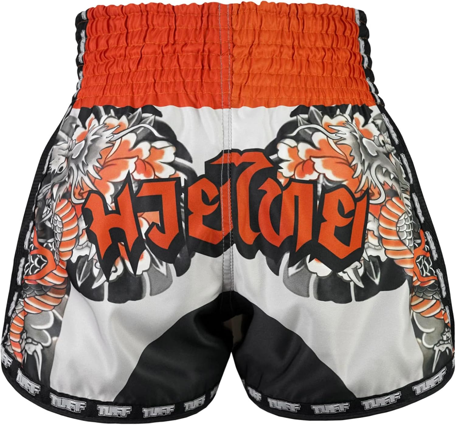 Tuff Sport Retro Muay Thai Shorts Boxing Shorts Classic Slim Cut MMA Kickboxing Workout Set Clothing Training (M, TUF-MSC104-WHT)