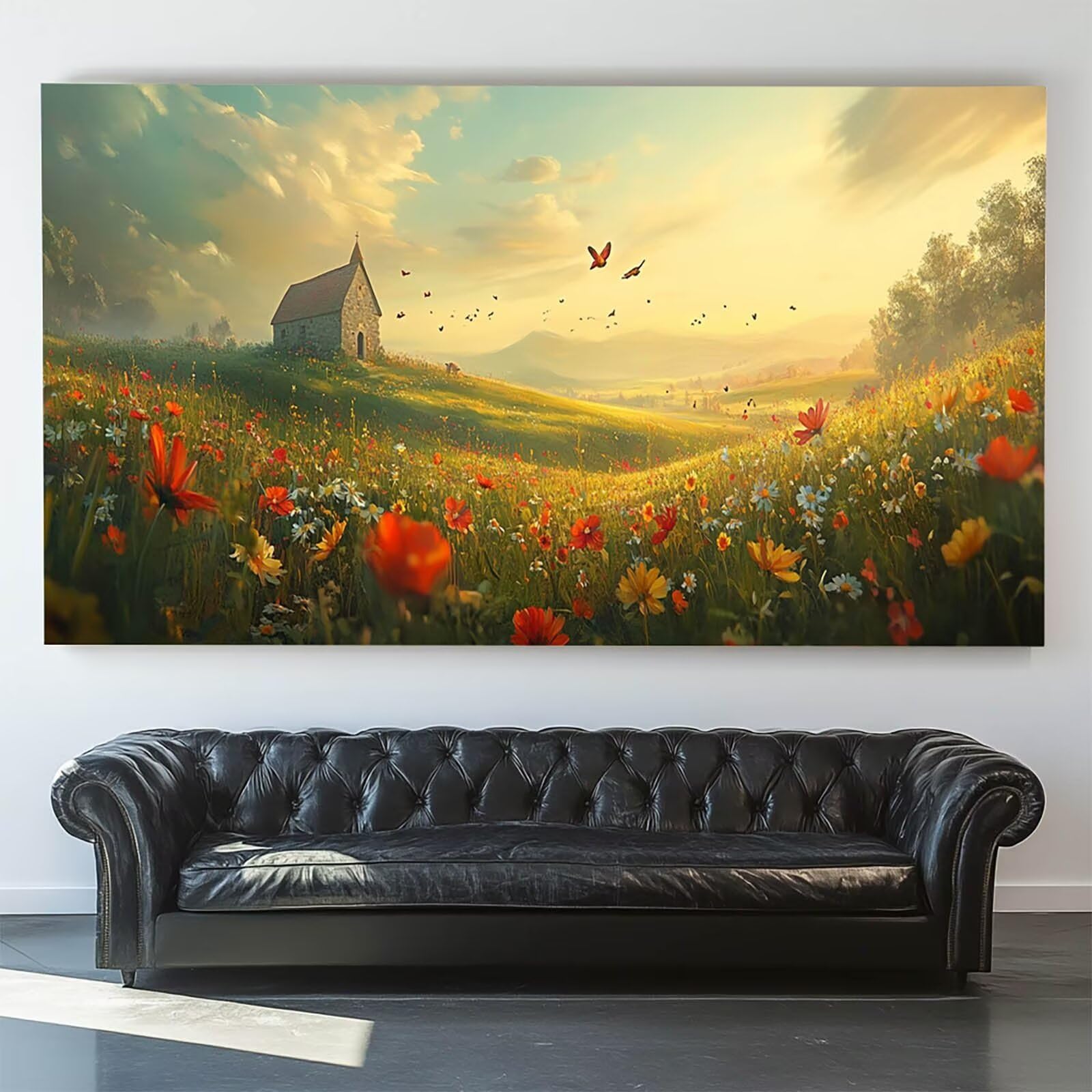 DIY Malen nach Zahlen Erwachsene Blume Malen nach Zahlen ab 7 jahre Mädchen Schmetterling Kreativ set für Erwachsene mit Leinwand Acrylfarben set und Pinsel,Bastelset zum Bemalen,Wanddeko 80X160cm 7-J