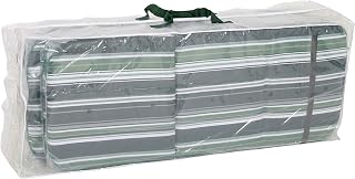 Greemotion Schutzhülle für Auflagen wasserabweisen mit Ösen, Transparent, 125x50x32cm
