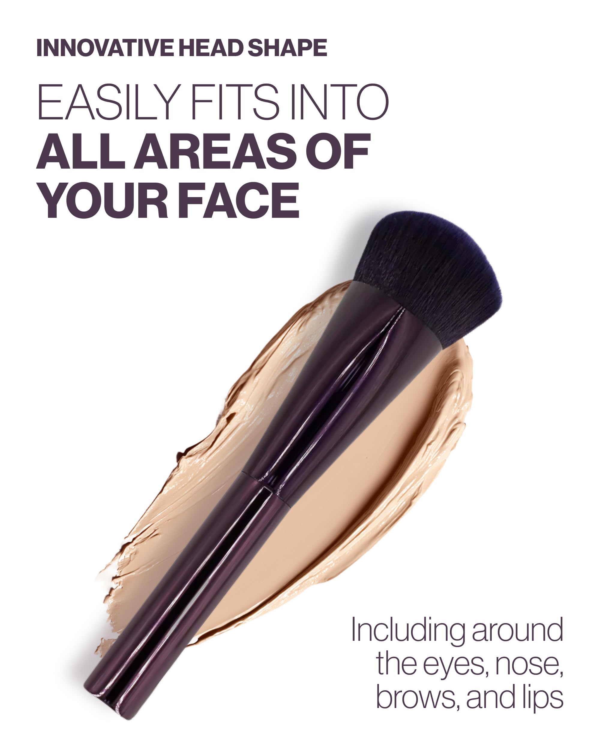 Anisa Beauty Travel Pinnacle - Pennello per fondotinta, compatto, vegano, ad alta densità, per applicazione senza soluzione di continuità, ideale per trucco liquido, in crema e in polvere, portatile e