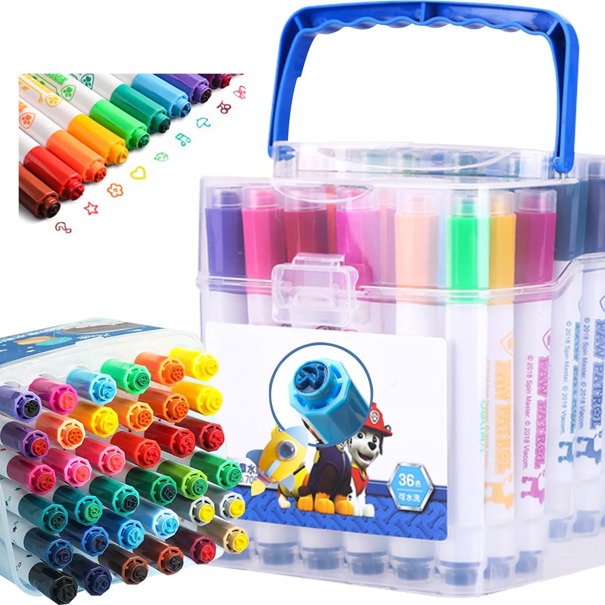 Amazon.co.jp: 水性ペン 36色 アートマーカー 子供用の太い丸ポール