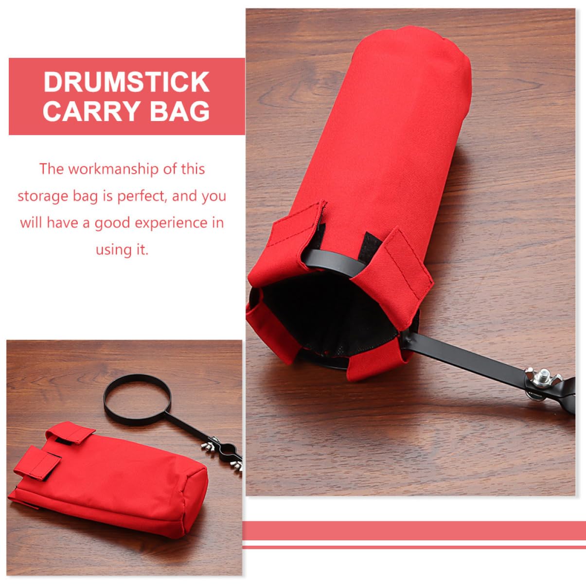 LIFKOME Drumstick Bag Portable Drumstick Holder with Rack Stylish Canvas Storage and Accessories Convenient Carry Bag for Musicians and Drummers Durable Design