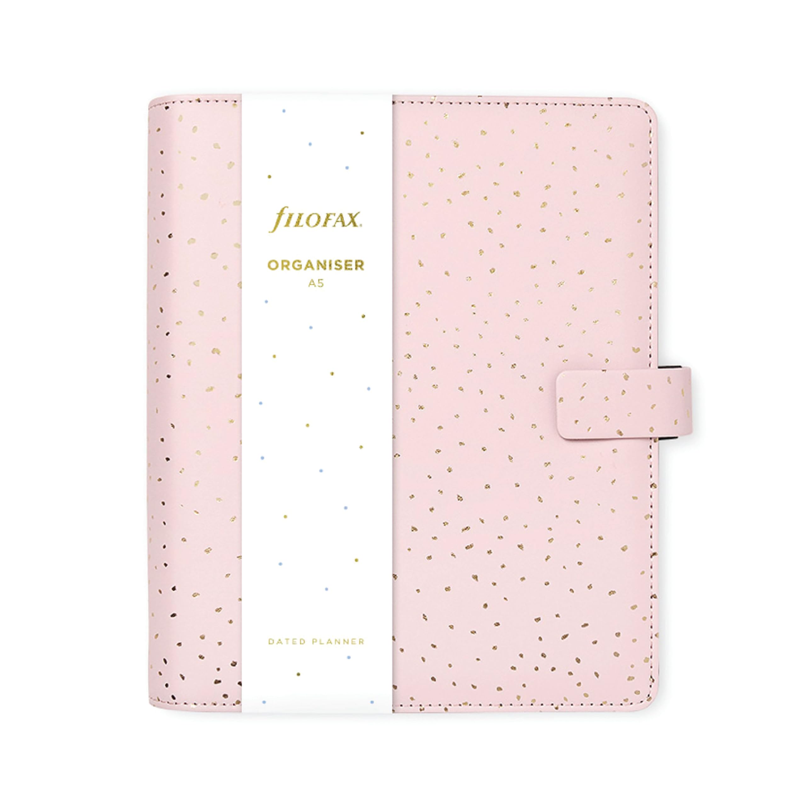 Organiser f.to A5 233x217x46mm c/cinturino Confetti rosa Filofax