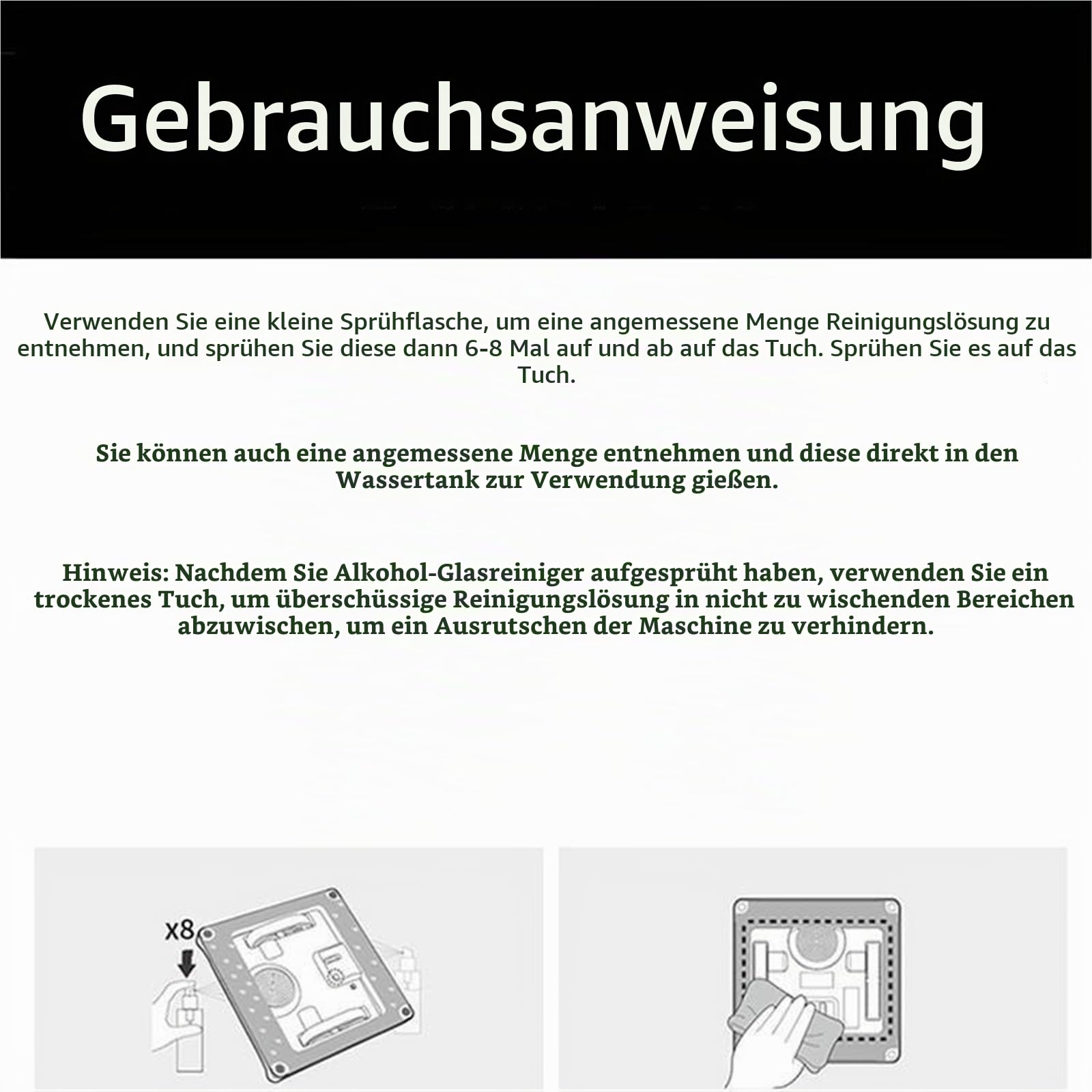 Fensterputzroboter Reinigungslösung und Wischpads, kompatibel mit Ecovacs Winbot W836/850/855/860/880/920/83S, Ersatzzubehör(A)