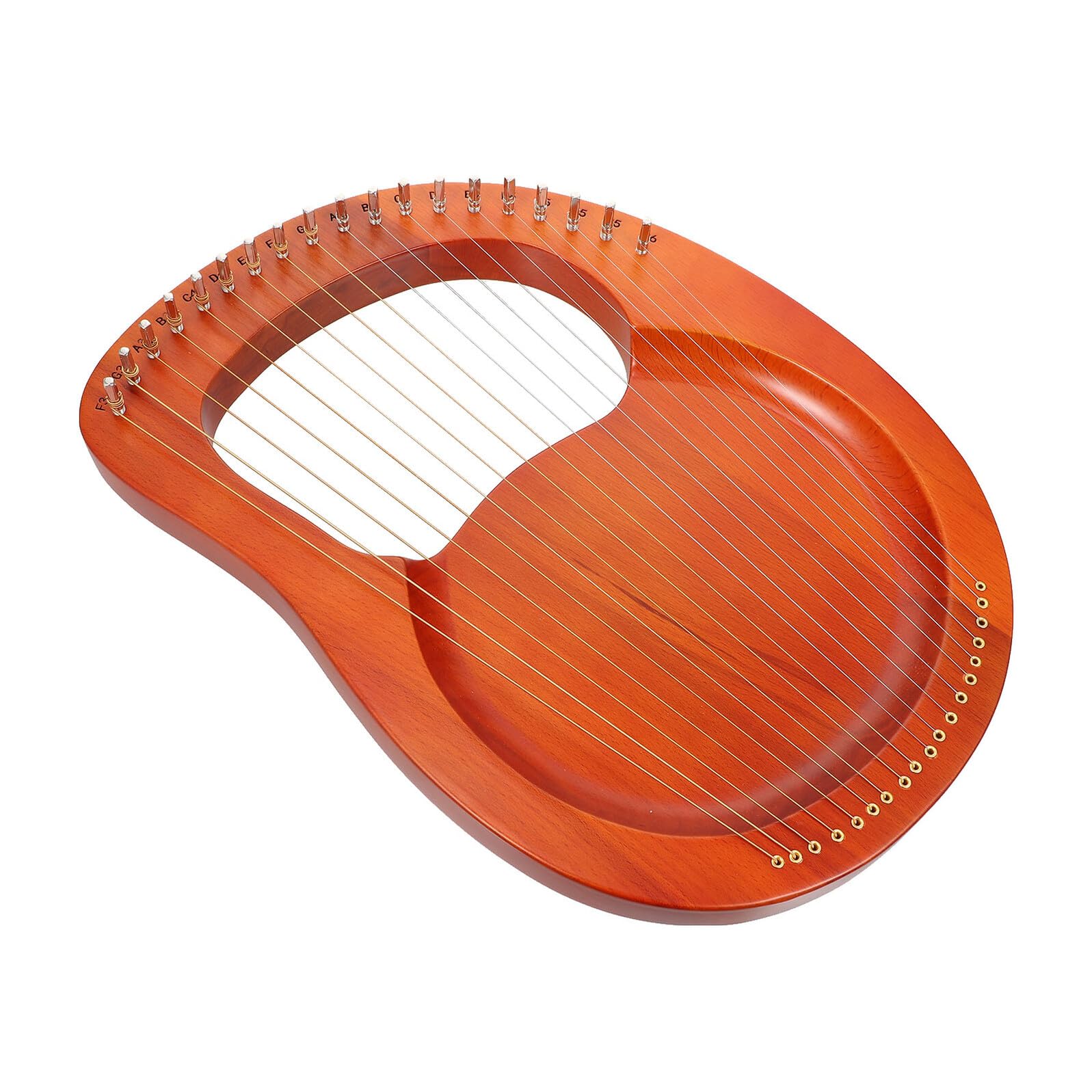 Cabilock Arpa Instrumento Musical Relajante de Lira Portátil 19 Cuerdas de Metal, Diseño Ligero de Plástico Marrón Adecuado para Niños y Principiantes