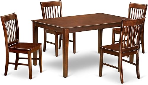 Miniatura 6 de East West Furniture - Juego de mesa y estructura de cocina rectangulares 5 piezas