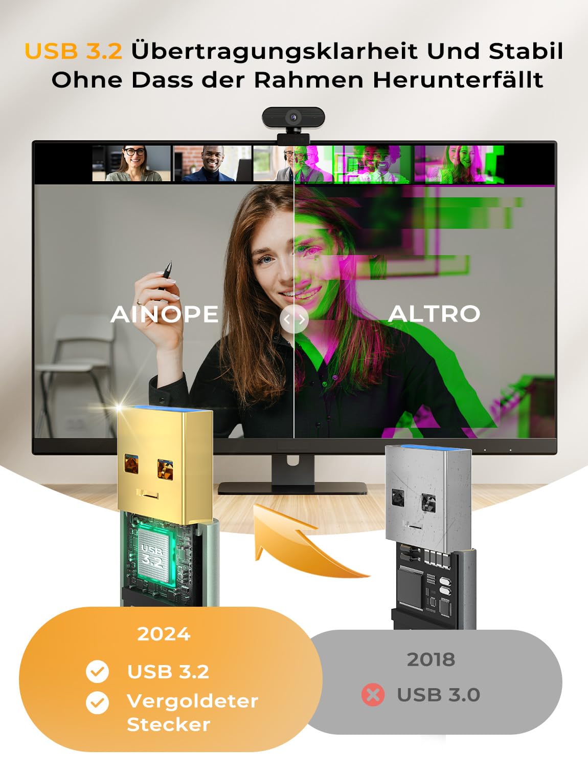 AINOPE Cavo USB Maschio Femmina, Prolunga USB, 5Gbps Prolunga USB 3.0, Nylon prolunga USB 3 Metri Adatto per Chiavetta USB, Hub USB, Lettore di schede, Tastiera, Stampante, Scanner, Fotocamera(Grigio