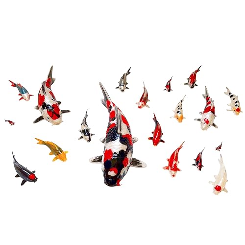 Miniatura 16 de Tancho Handpainted Koi Fish Figurines - Unique Selection for Fish Lovers - Office & Aquarium - Collectibles & Décor (4 CM, High Grade, Tancho