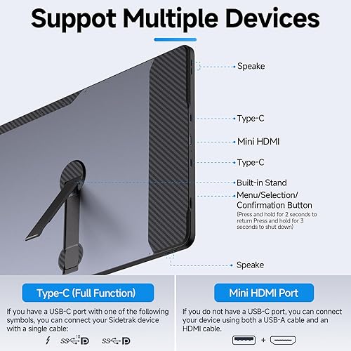 Miniatura 3 de Maxfree Extensor de pantalla triple F2 para laptop, extensor de monitor de laptop de 14 pulgadas con soporte de rotación de 360, Plug & Play USB-C,