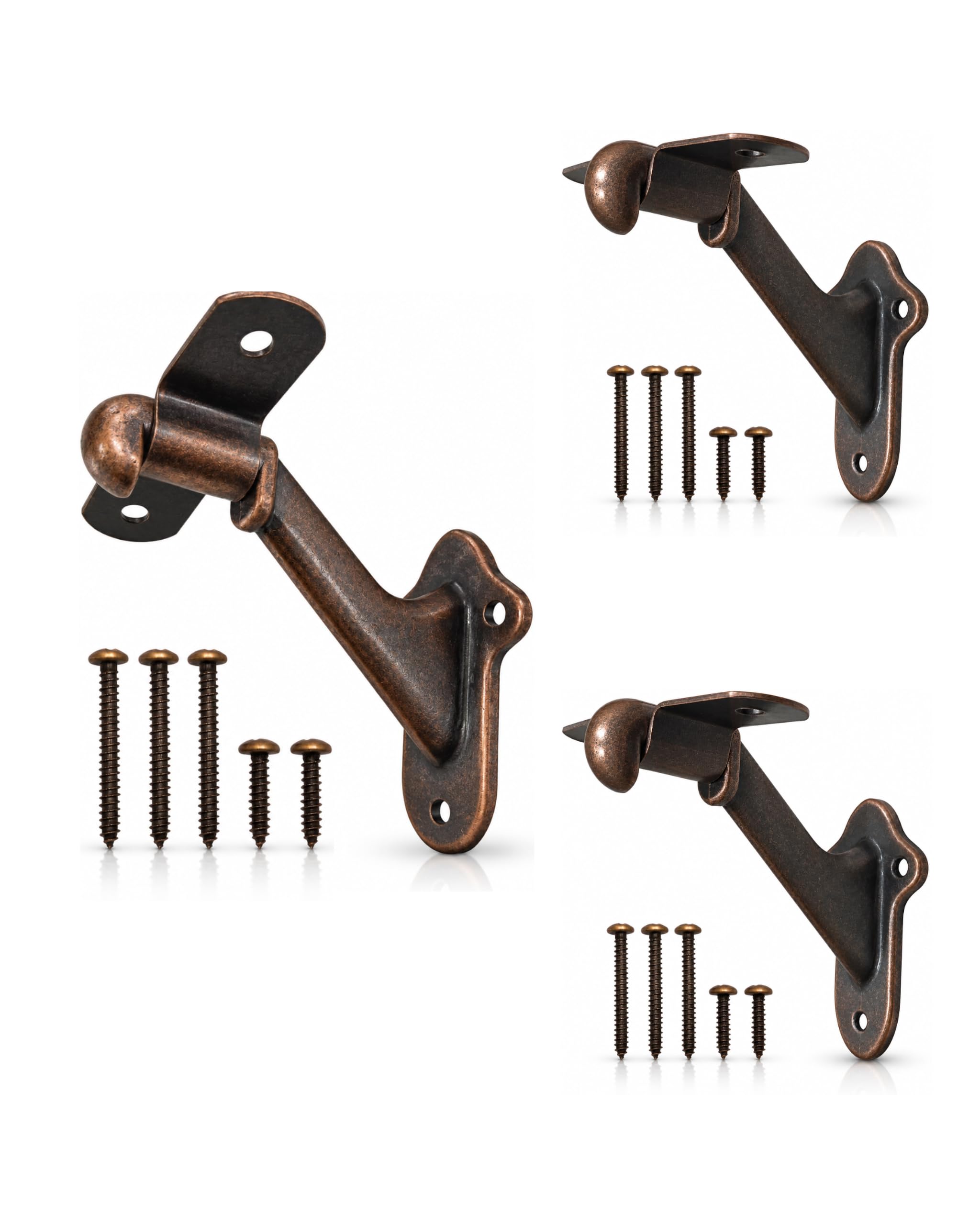 Stair Handrail Brackets Wooden Railing Support Antique Bronze, 3 Pack | HOWTOOL