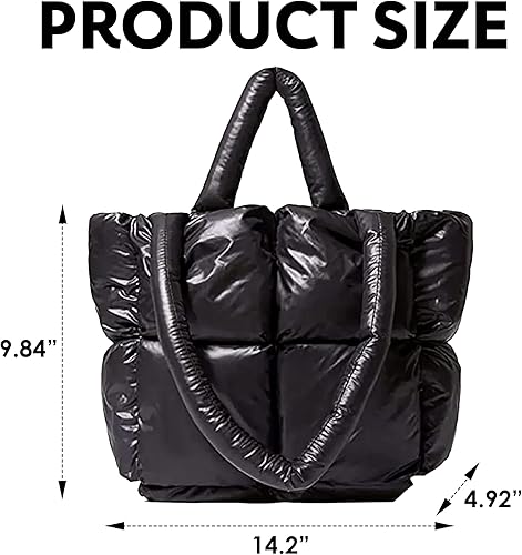 Miniatura 3 de JAM Creative Bolsa de mano acolchada, diseño acolchado negro, duradera y ligera, Negro -