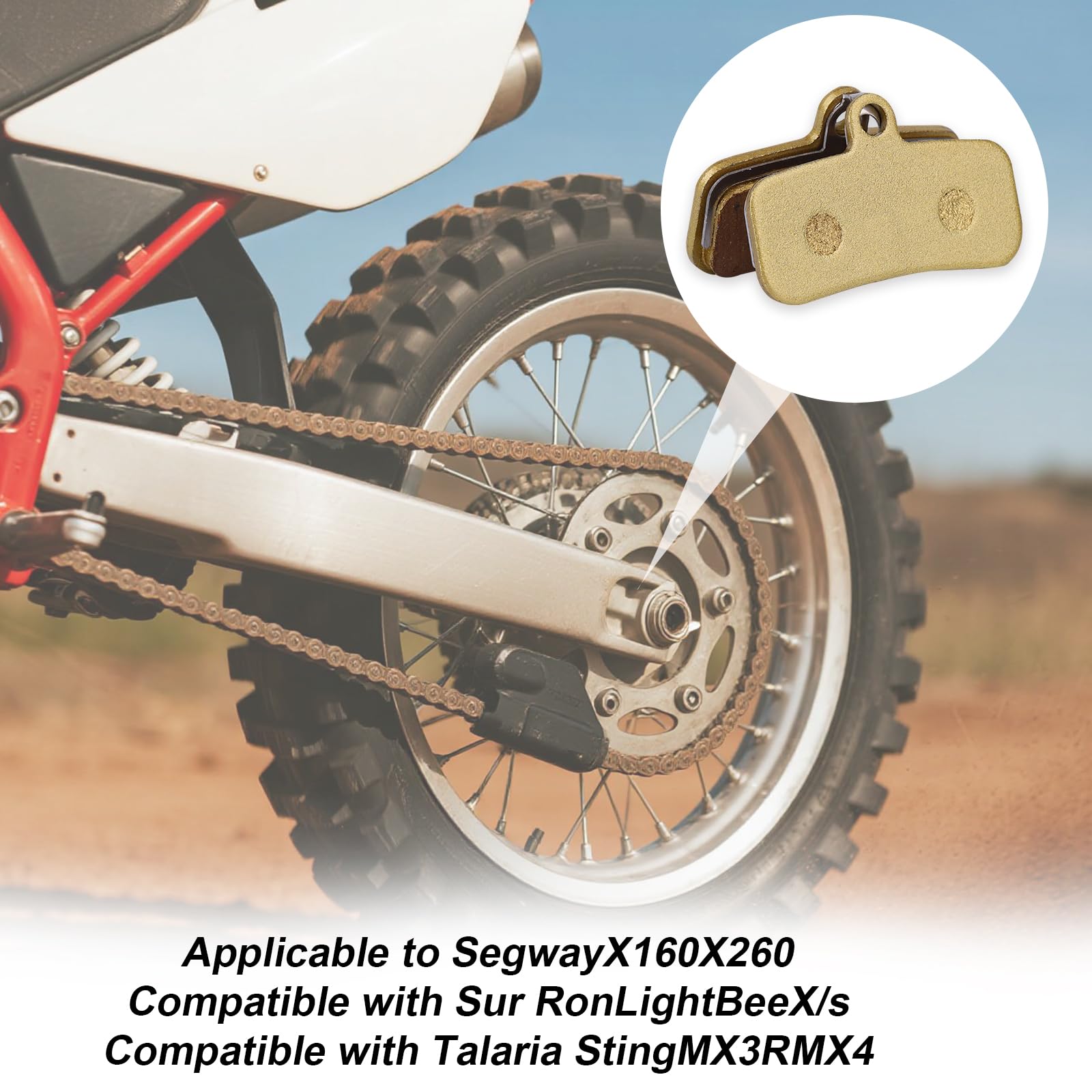 Talaria Brakes MSR High Performance Brake Pads For Sur-Ron Light Bee, Talaria Sting, Segway X160/X260 E-Bikes Electric Bike Brakes - Foto 4