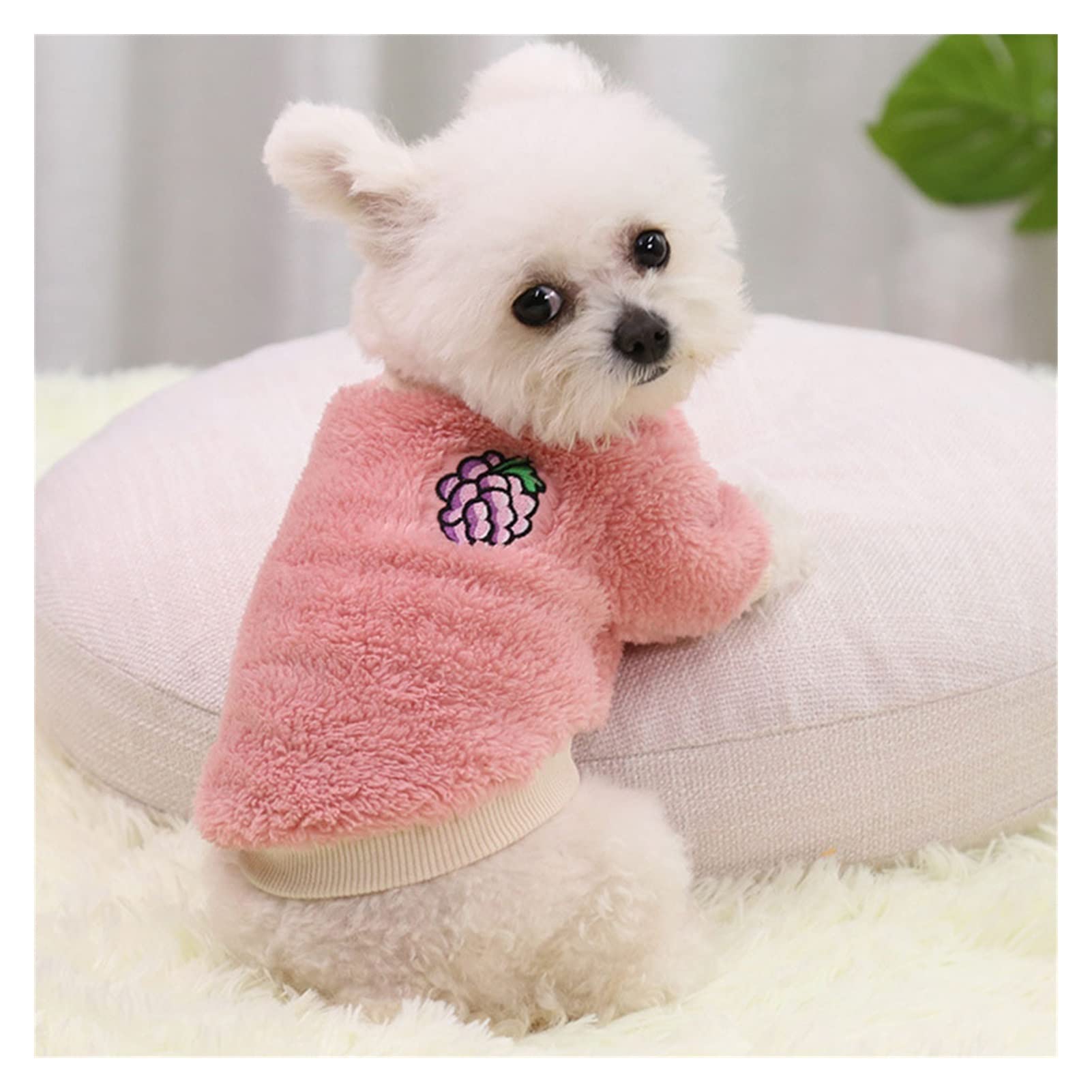 Polaire pour petit chien contre le froid vêtement rose S imprimé