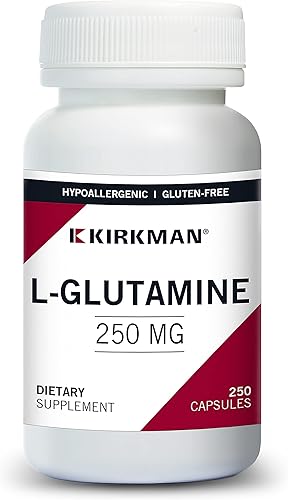 L-Glutamina 250 mg - Hipoalergénica  250 cápsulas vegetarianas  Aminoácidos  Sin gluten y caseína
