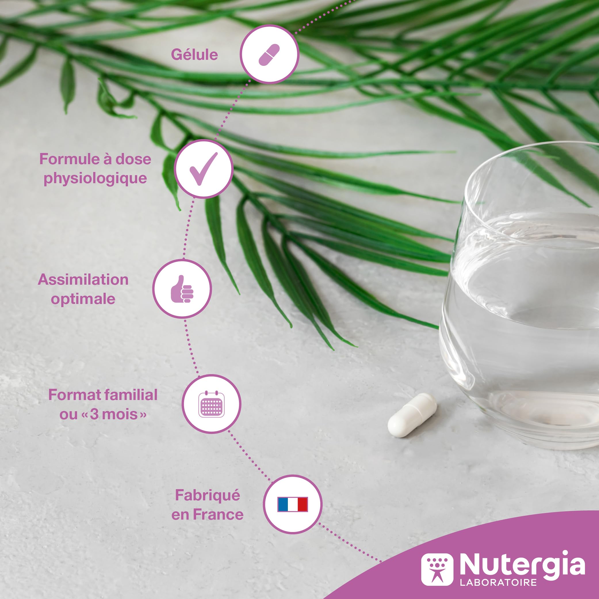 Nutergia – Magnésium, vitamines B et Zinc – Fatigue physique – 4 Sels de magnésium – formule désacidifiante – Complément alimentaire – 180 Gélules – Fabrication Française