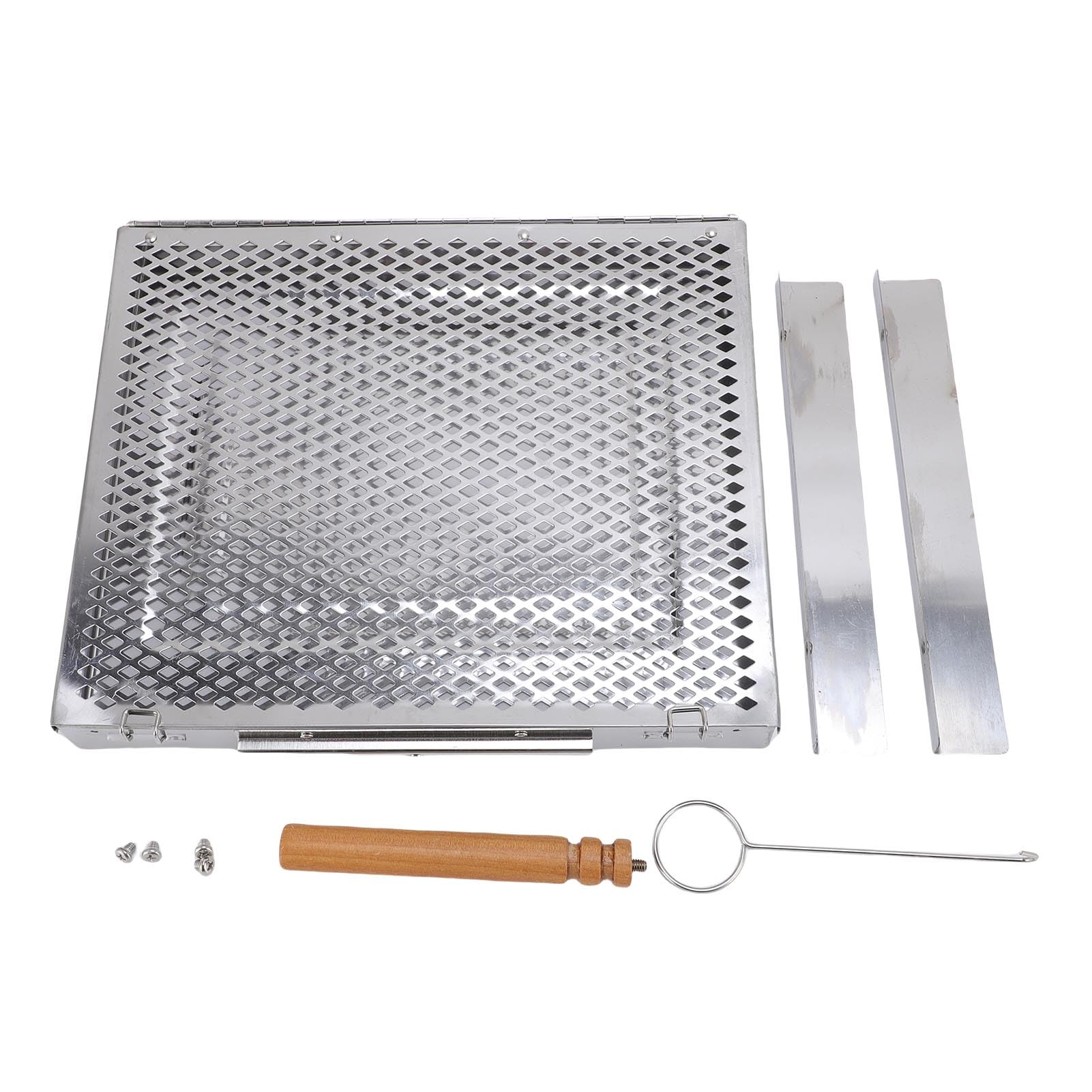 SIXRUN Cestello Regolabile per Griglia a Maglia Fine per Pesce e Verdure, Griglia per Barbecue in Acciaio Inossidabile per Feste Sul Prato, Raduni in Spiaggia (singola maniglia)