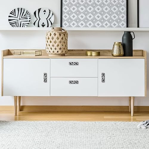 Miniatura 7 de Paquete de 4 pomos decorativos de piel de animal de 3.6 pulgadas, doble agujero rectangular de vidrio ABS, pomos de puerta para armario, armario,