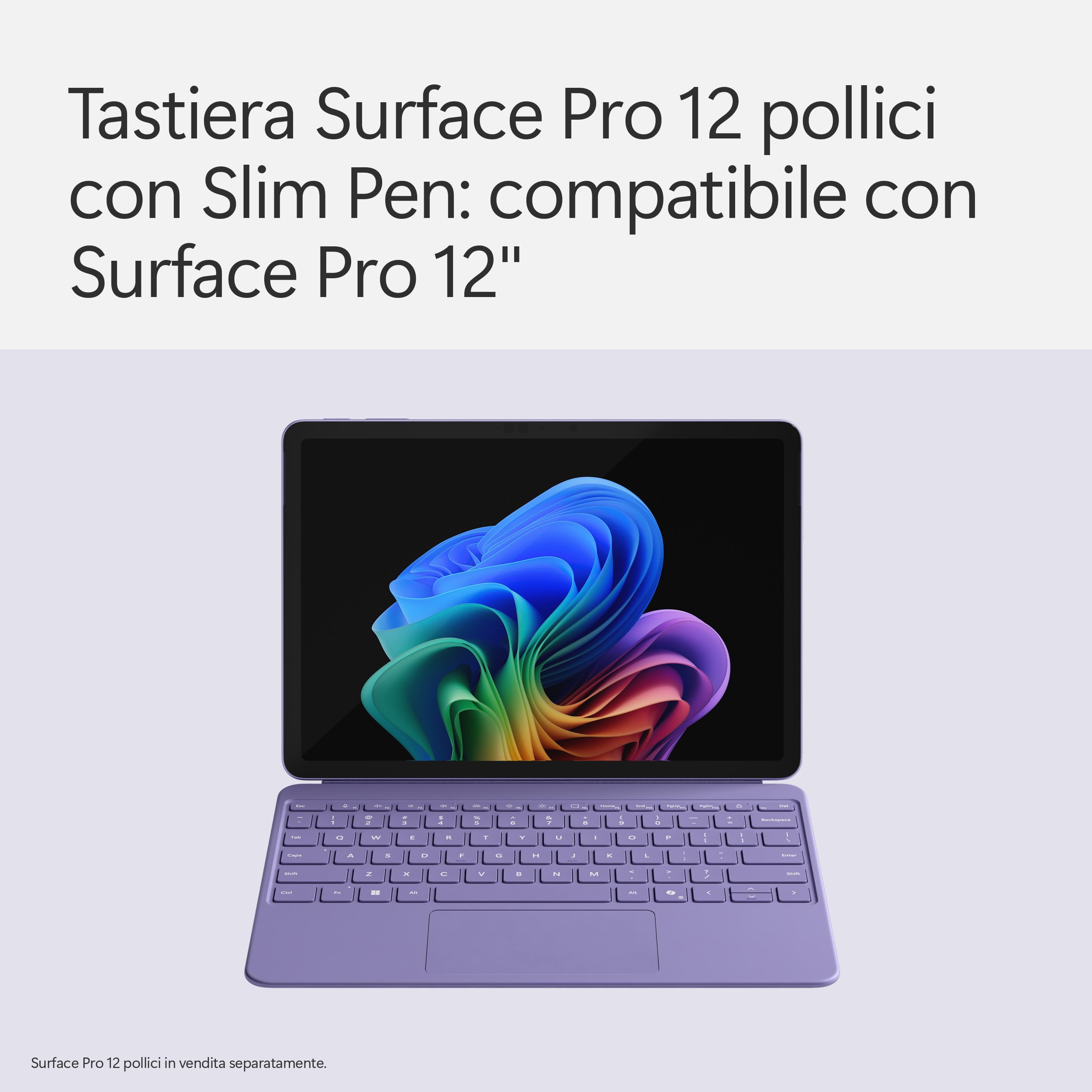 Microsoft Tastiera Surface Pro 12'' con Slim Pen | Compatibile con Surface Pro 12'' | Viola