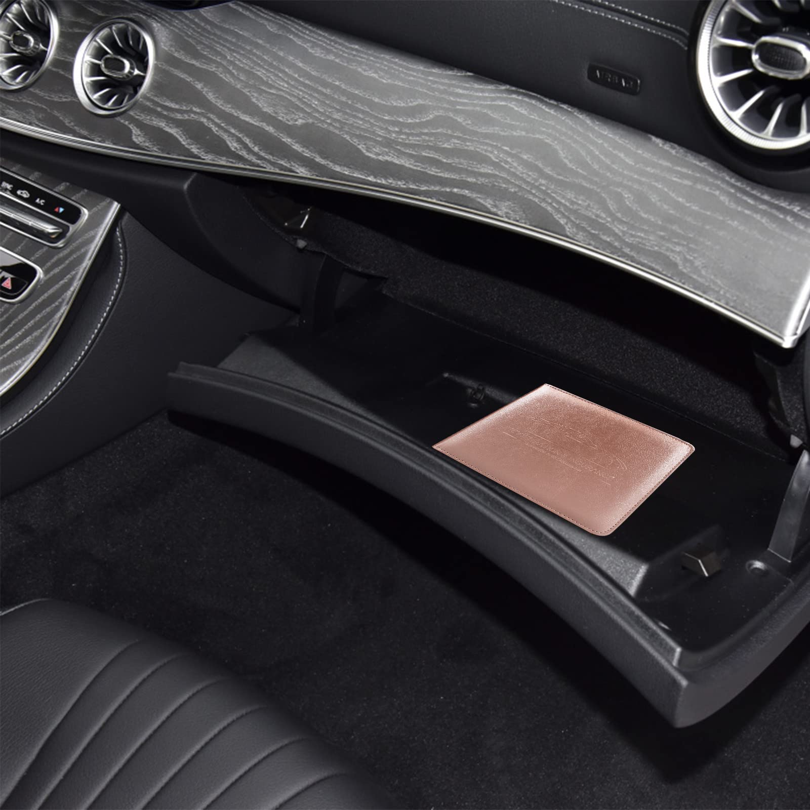 LumiMokki Premium Leather Car Document Holder – Magnetic Closure For Registration, Insurance, & Cards