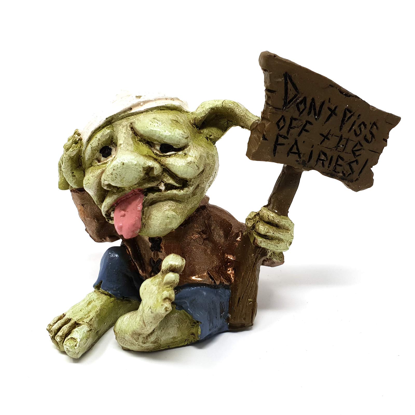 GeorgetownFiddlehead Fairy Gardens Figurine - Troll Sign Don't P**s Off The Fairies