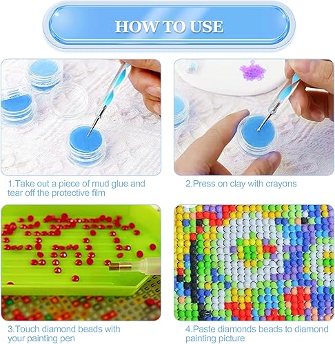 Miniatura 6 de Paquete de 10 contenedores de almacenamiento de cera de pintura de diamante con pegamento arcilla pegamento de arte de diamante para accesorios de