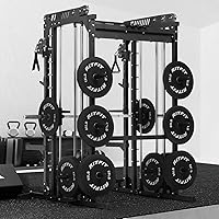 Vista 7 de RitFit M1 Pro Smith Machine with Cable Crossover System, Multi-Function Squat Rack Power Cage for Home Gym, Power Rack and Packages